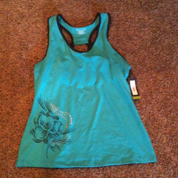 Cute NWT  teal athletic workout shirt