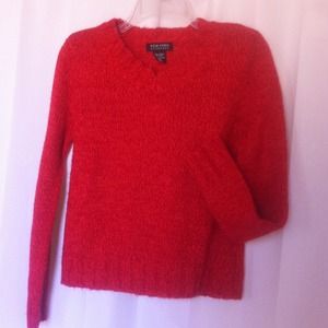 Strawberry Red V-neck sweater