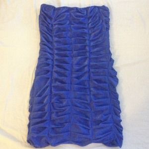 Dark blue silk spandex dress