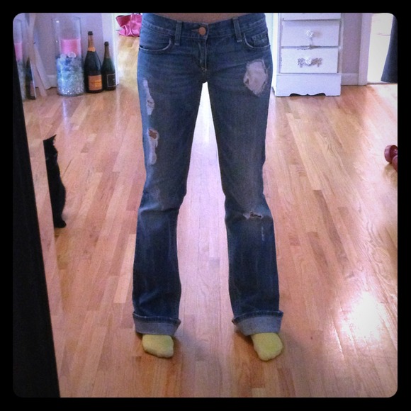 Armani exchange super washed worn denim bootleg