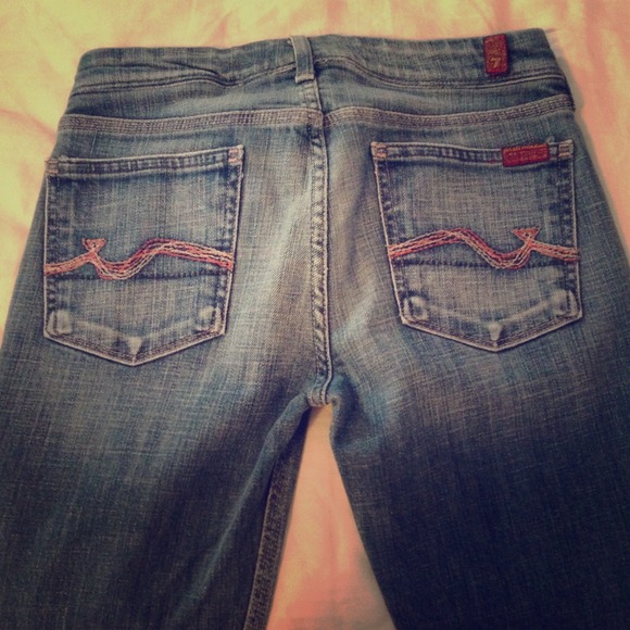 7 for all mankind light washed denim jeans