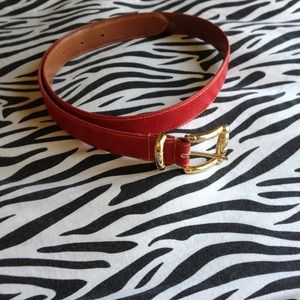 Red and gold skinny belt!!