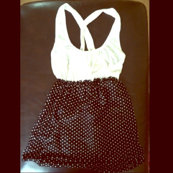 Polka Dot Cross-Backed Top