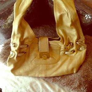 Authentic gold Jimmy Choo satchel