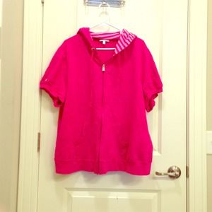 Pink short sleeve jacket size 3X