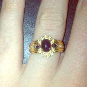 SOLD 18k gold ring with sapphires and diamonds