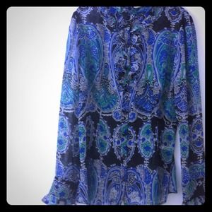 Blue see through blouse