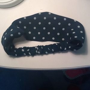 Green and White Polka Dot Headband