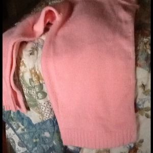 Ladies pink sweater. Button up front.
