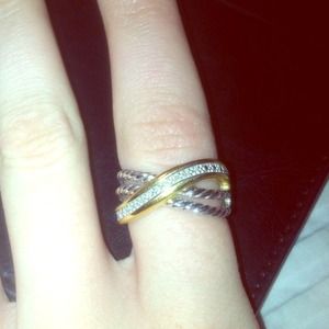 Sterling silver and gold plated ring