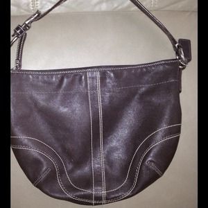 Authentic dark brown coach purse
