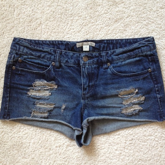 SOLD❗Denim Shorts with Chains & Holes