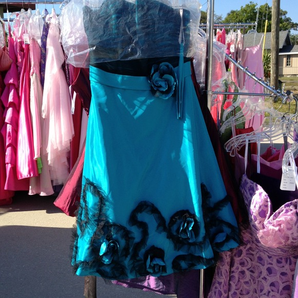 Beautiful turquoise and black dress