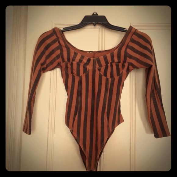 Vintage 80s brown leotard