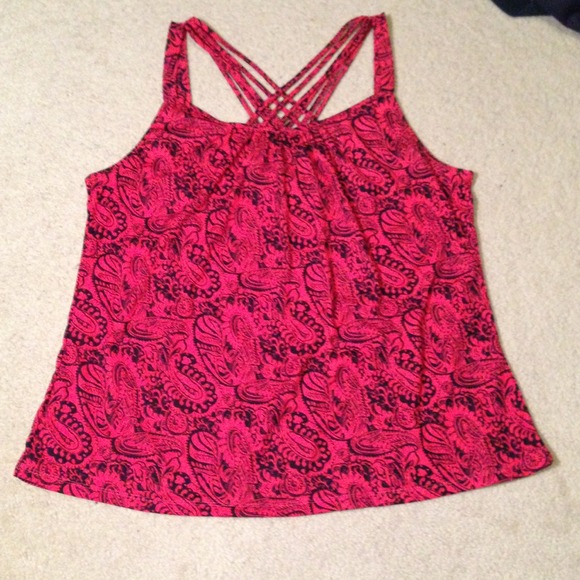 Sexy Coral Paisley pattern top