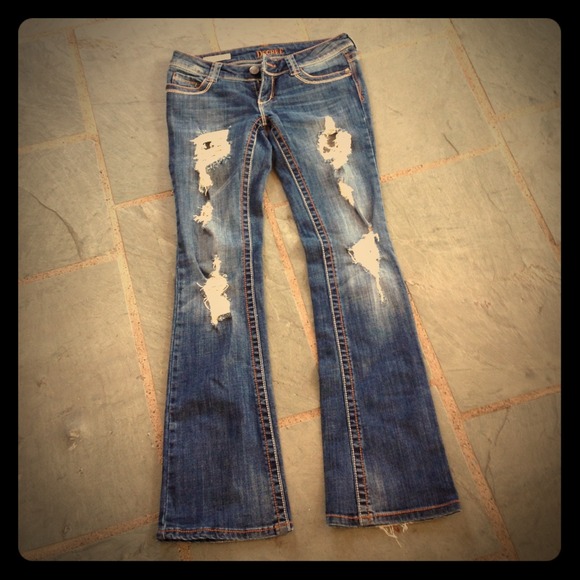Decree boot cut jeans with holes