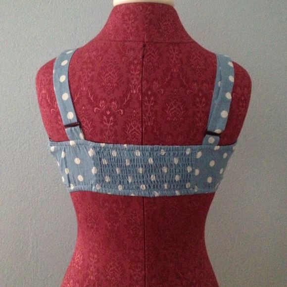 Polk a dot sky denim top - Picture 2 of 3