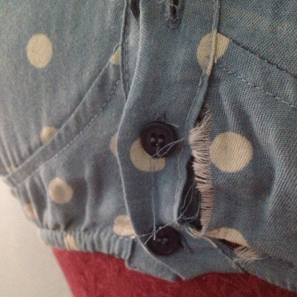 Polk a dot sky denim top - Picture 3 of 3