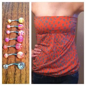 Bundle navel rings and top