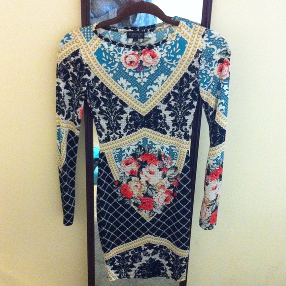 Topshop Baroque Print Bodycon Dress