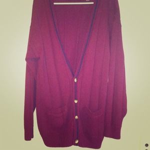 burgundy thick knit cardigan