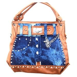 🚫 SOLD 🚫Denim & leather handbag