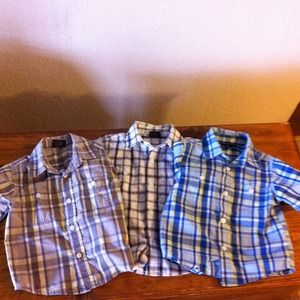 24 month button up short sleeve shirts bundle.