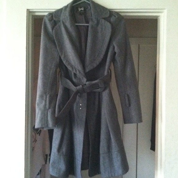 Grey flare peacoat