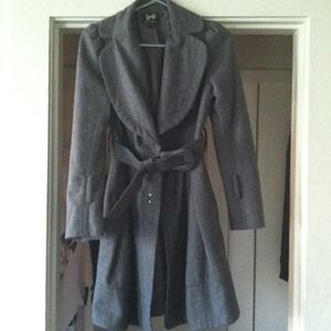 Grey flare peacoat