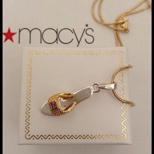 New w/ box cute shoe sandal w rhinestone necklace