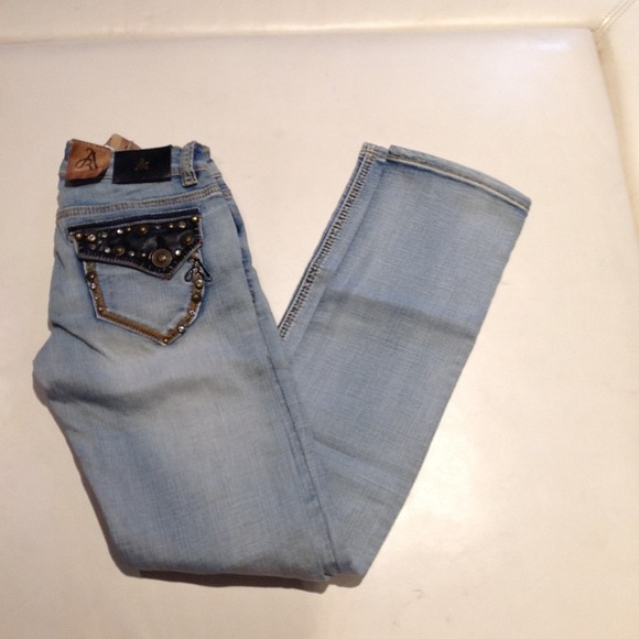 Antique rivet women's jeans skinny straight 25