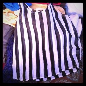 Silky see through stripe top