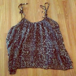 Sheer loose  leopard  shirt
