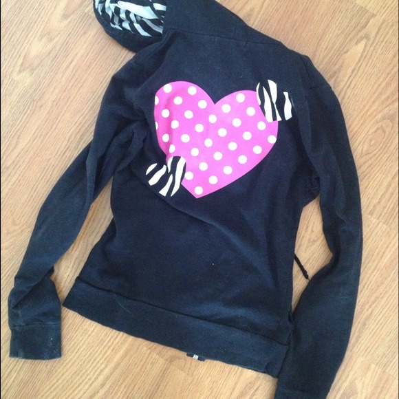 ❌Traded❌Super cute black zip up hoodie