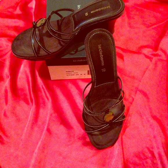 Liz Claiborne Chocolate Wedges with shell detail