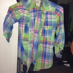 Hollister plaid shirt.