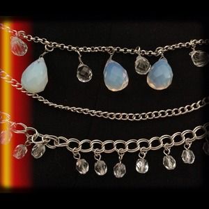 AE crystal layered moonstone chandelier necklace