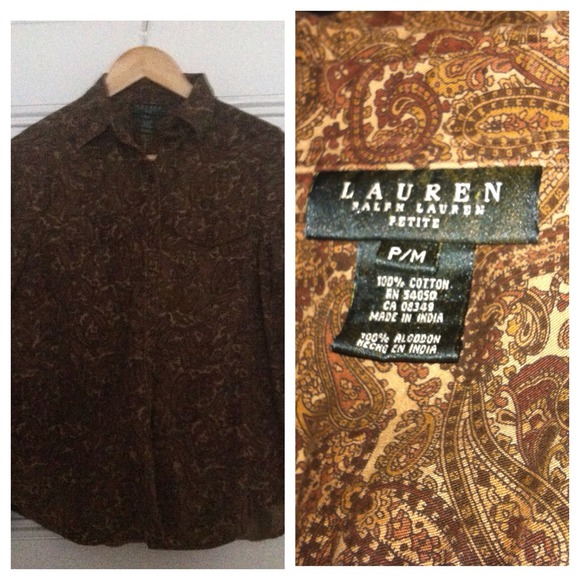 Brown paisley Ralph Lauren button up
