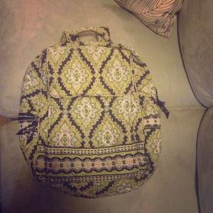 Blue and green design backpack