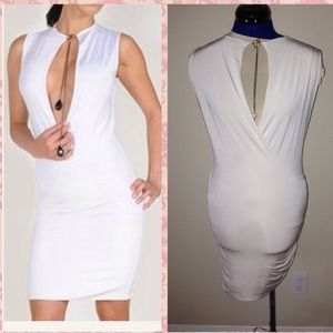 Savee Couture Wrap V Plunge Dress S
