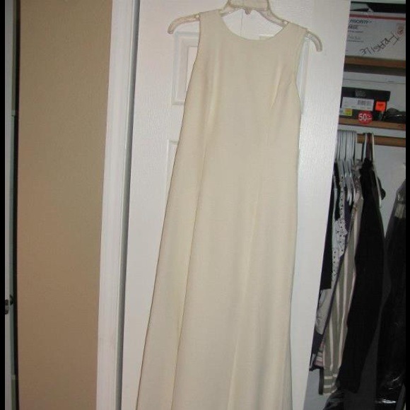 white long dress. a sheer optional cover-up