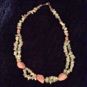 Amazonite and rose quartz necklace