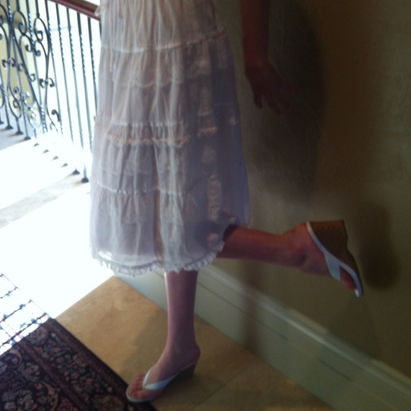 New Lacy Long White Skirt