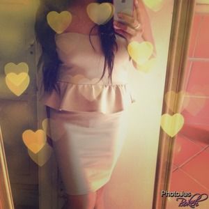 Beige Peplum dress