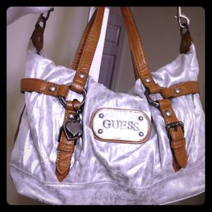 @@@@@@@HELD UNTIL 3/30 Guess -Silver & Brown Purse