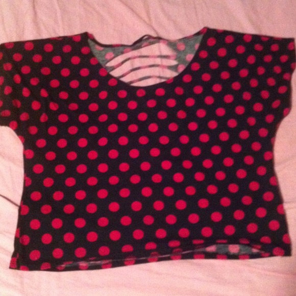 Polka dot crop tee