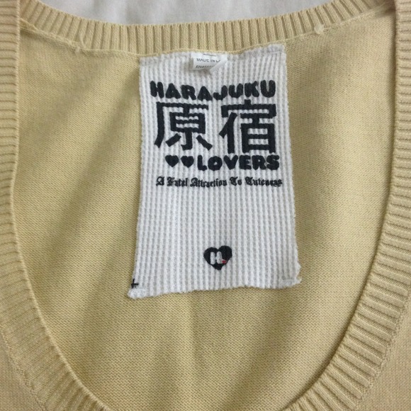 🎀Reduced🎀 Harajuku❤Lovers Yellow Long Vest Top - Picture 2 of 4