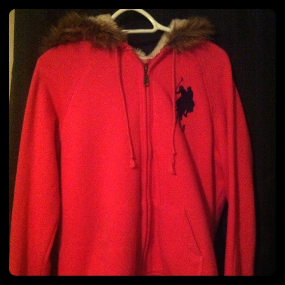 Polo fur zip up jacket