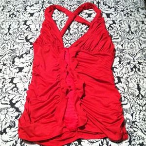 Hot pink rouched halter