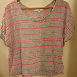 🚫SOLD🚫 Neon pink and gray stripe top